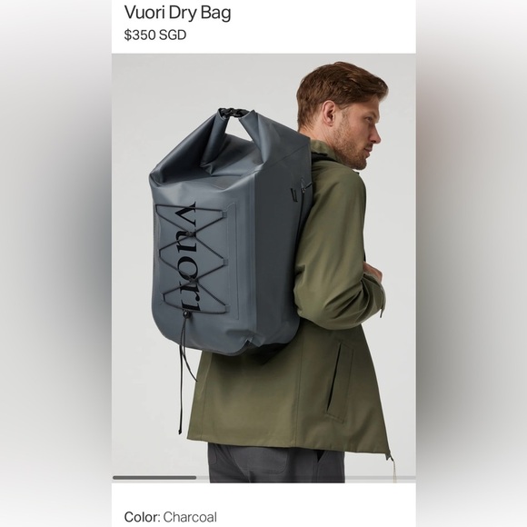 Vuori Dry Bag Back Pack Charcoal Black Rubber Waterproof New Multi Pocket - Picture 1 of 15